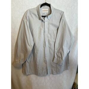 Roundtree & Yorke gold label cotton oxford long sleeve men’s dress shirt sz 18